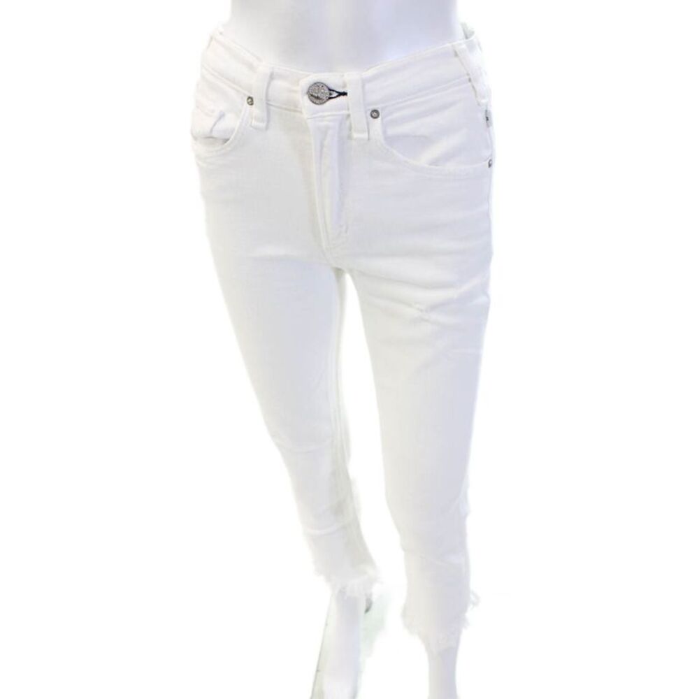 McGuire Women White Cropped Skinny Jeans Size 26